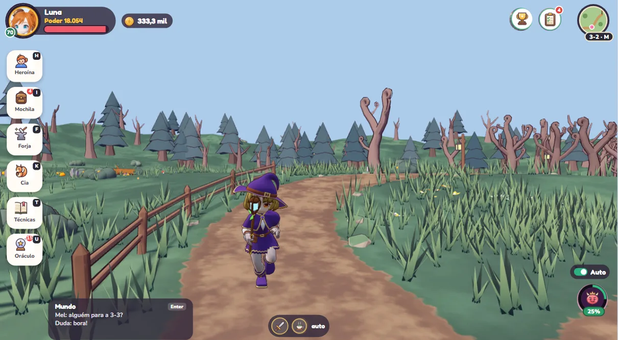 The Mage walking through the Haunted Woods on PC